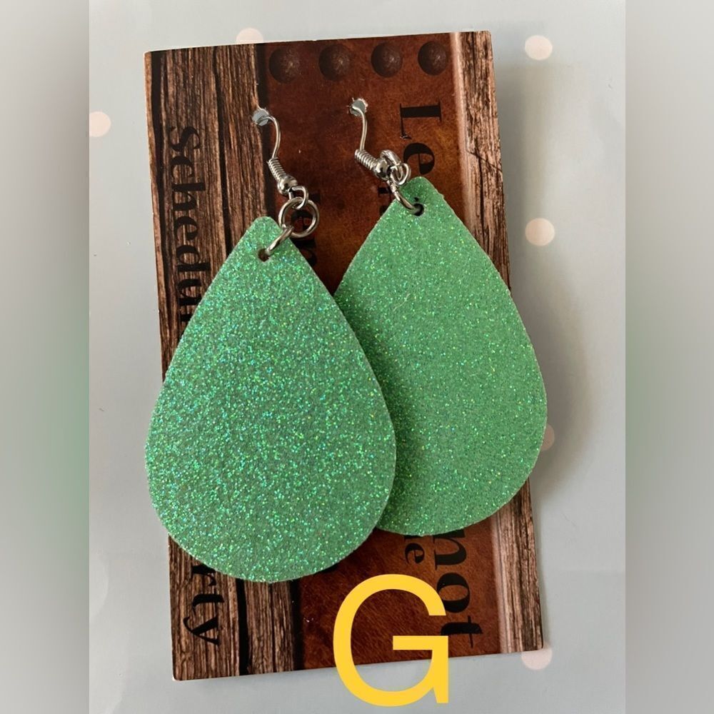 Sparkly green earrings